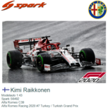 Modelauto 1:43 | Spark S6492 | Alfa Romeo C39 | Alfa Romeo Racing 2020 #7 Turkey / Turkish Grand Prix Modelauto 1:43 | Spark S6492 | Alfa Romeo C39 | Alfa Romeo Racing 2020 #7 Turkey / Turkish Grand Prix