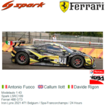 Modelauto 1:43 | Spark LSRC109 | Ferrari 488 GT3 | Iron Lynx 2021 #71 Belgium / Spa-Francorchamps / 24 Hours Modelauto 1:43 | Spark LSRC109 | Ferrari 488 GT3 | Iron Lynx 2021 #71 Belgium / Spa-Francorchamps / 24 Hours