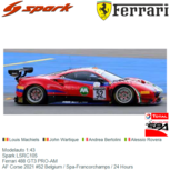 Modelauto 1:43 | Spark LSRC105 | Ferrari 488 GT3 PRO-AM | AF Corse 2021 #52 Belgium / Spa-Francorchamps / 24 Hours Modelauto 1:43 | Spark LSRC105 | Ferrari 488 GT3 PRO-AM | AF Corse 2021 #52 Belgium / Spa-Francorchamps / 24 Hours