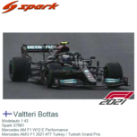 Modelauto 1:43 | Spark S7681 | Mercedes AM F1 W12 E Performance | Mercedes AMG F1 2021 #77 Turkey / Turkish Grand Prix Modelauto 1:43 | Spark S7681 | Mercedes AM F1 W12 E Performance | Mercedes AMG F1 2021 #77 Turkey / Turkish Grand Prix