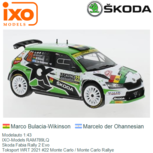 Modelauto 1:43 | IXO-Models RAM789LQ | Skoda Fabia Rally 2 Evo | Toksport WRT 2021 #22 Monte Carlo / Monte Carlo Rallye Modelauto 1:43 | IXO-Models RAM789LQ | Skoda Fabia Rally 2 Evo | Toksport WRT 2021 #22 Monte Carlo / Monte Carlo Rallye
