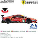 Modelauto 1:43 | Looksmart LSLM121 | Ferrari 488 GTE EVO | AF Corse 2021 #51 France / Le Mans 24 Hours Modelauto 1:43 | Looksmart LSLM121 | Ferrari 488 GTE EVO | AF Corse 2021 #51 France / Le Mans 24 Hours