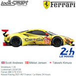 Modelauto 1:43 | Looksmart LSLM126 | Ferrari 488 GTE EVO | Kessel Racing 2021 #57 France / Le Mans 24 Hours Modelauto 1:43 | Looksmart LSLM126 | Ferrari 488 GTE EVO | Kessel Racing 2021 #57 France / Le Mans 24 Hours