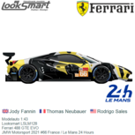 Modelauto 1:43 | Looksmart LSLM128 | Ferrari 488 GTE EVO | JMW Motorsport 2021 #66 France / Le Mans 24 Hours Modelauto 1:43 | Looksmart LSLM128 | Ferrari 488 GTE EVO | JMW Motorsport 2021 #66 France / Le Mans 24 Hours