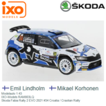 Modelauto 1:43 | IXO-Models RAM803LQ | Skoda Fabia Rally 2 EVO 2021 #34 Croatia / Craotian Rally Modelauto 1:43 | IXO-Models RAM803LQ | Skoda Fabia Rally 2 EVO 2021 #34 Croatia / Craotian Rally