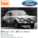 Modelauto 1:18 | IXO-Models 18RMC101.20 | Ford Escort MK.I RS 1600 | Team Esso Uniflo 1972 #1 Britain / RAC Rallye Modelauto 1:18 | IXO-Models 18RMC101.20 | Ford Escort MK.I RS 1600 | Team Esso Uniflo 1972 #1 Britain / RAC Rallye