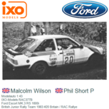Modelauto 1:43 | IXO-Models RAC377B | Ford Escort MK.3 RS 1600i | British Junior Rally Team 1983 #20 Britain / RAC Rallye Modelauto 1:43 | IXO-Models RAC377B | Ford Escort MK.3 RS 1600i | British Junior Rally Team 1983 #20 Britain / RAC Rallye
