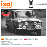 Modelauto 1:43 | IXO-Models RAC355 | Moskwitsch 412 1973 #86 Finland / 1000 lakes Rallye Modelauto 1:43 | IXO-Models RAC355 | Moskwitsch 412 1973 #86 Finland / 1000 lakes Rallye