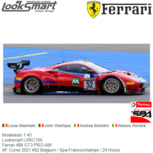 Modelauto 1:43 | Looksmart LSRC105 | Ferrari 488 GT3 PRO-AM | AF Corse 2021 #52 Belgium / Spa-Francorchamps / 24 Hours Modelauto 1:43 | Looksmart LSRC105 | Ferrari 488 GT3 PRO-AM | AF Corse 2021 #52 Belgium / Spa-Francorchamps / 24 Hours