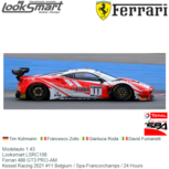 Modelauto 1:43 | Looksmart LSRC108 | Ferrari 488 GT3 PRO-AM | Kessel Racing 2021 #11 Belgium / Spa-Francorchamps / 24 Hours Modelauto 1:43 | Looksmart LSRC108 | Ferrari 488 GT3 PRO-AM | Kessel Racing 2021 #11 Belgium / Spa-Francorchamps / 24 Hours