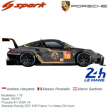 Modelauto 1:18 | Spark 18S701 | Porsche 911 RSR-19 | Absolute Racing 2021 #18 France / Le Mans 24 Hours Modelauto 1:18 | Spark 18S701 | Porsche 911 RSR-19 | Absolute Racing 2021 #18 France / Le Mans 24 Hours