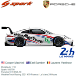 Modelauto 1:18 | Spark 18S700 | Porsche 911 RSR-19 | WeatherTech Racing 2021 #79 France / Le Mans 24 Hours Modelauto 1:18 | Spark 18S700 | Porsche 911 RSR-19 | WeatherTech Racing 2021 #79 France / Le Mans 24 Hours