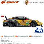 Modelauto 1:18 | Spark 18S699 | Porsche 911 RSR-19 | Hub Auto Racing 2021 #72 France / Le Mans 24 Hours Modelauto 1:18 | Spark 18S699 | Porsche 911 RSR-19 | Hub Auto Racing 2021 #72 France / Le Mans 24 Hours