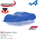 Modelauto 1:43 | Minichamps 417211231 | Alpine A521 | Alpine F1 2021 Hongarije Modelauto 1:43 | Minichamps 417211231 | Alpine A521 | Alpine F1 2021 Hongarije