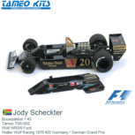 Bouwpakket 1:43 | Tameo TWU002 | Wolf WR5/6 Ford | Walter Wolf Racing 1978 #20 Germany / German Grand Prix Bouwpakket 1:43 | Tameo TWU002 | Wolf WR5/6 Ford | Walter Wolf Racing 1978 #20 Germany / German Grand Prix