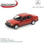 Modelauto 1:18 | Minichamps 155037000 | Mercedes Benz 190E W201 Rood 1982 Modelauto 1:18 | Minichamps 155037000 | Mercedes Benz 190E W201 Rood 1982