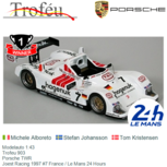 Modelauto 1:43 | Trofeu 903 | Porsche TWR | Joest Racing 1997 #7 France / Le Mans 24 Hours Modelauto 1:43 | Trofeu 903 | Porsche TWR | Joest Racing 1997 #7 France / Le Mans 24 Hours