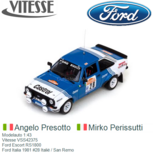 Modelauto 1:43 | Vitesse VSS42375 | Ford Escort RS1800 | Ford Italia 1981 #28 Italië / San Remo Modelauto 1:43 | Vitesse VSS42375 | Ford Escort RS1800 | Ford Italia 1981 #28 Italië / San Remo
