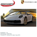 Modelauto 1:18 | Minichamps 155067335 | Porsche 911 Carrera 4S Cabrio Grijs 2019 Modelauto 1:18 | Minichamps 155067335 | Porsche 911 Carrera 4S Cabrio Grijs 2019