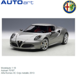 Modelauto 1:18 | Autoart 70187 | Alfa Romeo 4C Grijs metallic 2013 Modelauto 1:18 | Autoart 70187 | Alfa Romeo 4C Grijs metallic 2013