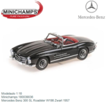 Modelauto 1:18 | Minichamps 180039036 | Mercedes Benz 300 SL Roadster W198 Zwart 1957 Modelauto 1:18 | Minichamps 180039036 | Mercedes Benz 300 SL Roadster W198 Zwart 1957