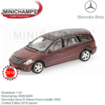 Modelauto 1:43 | Minichamps 400034600 | Mercedes Benz R Klasse Rood metallic 2005 Modelauto 1:43 | Minichamps 400034600 | Mercedes Benz R Klasse Rood metallic 2005