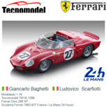 Modelauto 1:18 | Tecnomodel TM18-129B | Ferrari Dino 268 SP | Scuderia Ferrari 1962 #27 France / Le Mans 24 Hours Modelauto 1:18 | Tecnomodel TM18-129B | Ferrari Dino 268 SP | Scuderia Ferrari 1962 #27 France / Le Mans 24 Hours