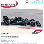 Modelauto 1:18 | Minichamps 110210177 | Mercedes AMG F1 W12E | Mercedes AMG F1 2021 #77 Bahrain / Circuit Sakhir / Bahrain GP Modelauto 1:18 | Minichamps 110210177 | Mercedes AMG F1 W12E | Mercedes AMG F1 2021 #77 Bahrain / Circuit Sakhir / Bahrain GP