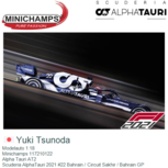 Modelauto 1:18 | Minichamps 117210122 | Alpha Tauri AT2 | Scuderia AlphaTauri 2021 #22 Bahrain / Circuit Sakhir / Bahrain GP Modelauto 1:18 | Minichamps 117210122 | Alpha Tauri AT2 | Scuderia AlphaTauri 2021 #22 Bahrain / Circuit Sakhir / Bahrain GP
