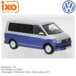 Modelauto 1:43 | IXO-Models CLC390N | Volkswagen T6 Mulitvan Silver / Blue Duotone 2017 Modelauto 1:43 | IXO-Models CLC390N | Volkswagen T6 Mulitvan Silver / Blue Duotone 2017