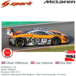 Modelauto 1:18 | Spark 18SB027 | McLaren 720S GT3 | Optimum Motorsport 2020 Belgium / Spa-Francorchamps / 24 Hours Modelauto 1:18 | Spark 18SB027 | McLaren 720S GT3 | Optimum Motorsport 2020 Belgium / Spa-Francorchamps / 24 Hours