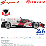 Modelauto 1:18 | Spark 18LM21 | Toyota GR010 Hybrid | Toyota Gazoo Racing 2021 #7 France / Le Mans 24 Hours Modelauto 1:18 | Spark 18LM21 | Toyota GR010 Hybrid | Toyota Gazoo Racing 2021 #7 France / Le Mans 24 Hours
