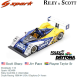 Modelauto 1:18 | Spark 18DA96 | Riley Scott Mk.3 Oldsmobile | Doyle Racing 1996 #4 USA / Daytona 24 hours Modelauto 1:18 | Spark 18DA96 | Riley Scott Mk.3 Oldsmobile | Doyle Racing 1996 #4 USA / Daytona 24 hours