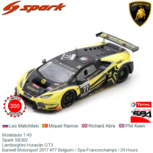 Modelauto 1:43 | Spark SB302 | Lamborghini Huracán GT3 | Barwell Motorsport 2017 #77 Belgium / Spa-Francorchamps / 24 Hours Modelauto 1:43 | Spark SB302 | Lamborghini Huracán GT3 | Barwell Motorsport 2017 #77 Belgium / Spa-Francorchamps / 24 Hours