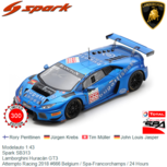 Modelauto 1:43 | Spark SB313 | Lamborghini Huracán GT3 | Attempto Racing 2018 #666 Belgium / Spa-Francorchamps / 24 Hours Modelauto 1:43 | Spark SB313 | Lamborghini Huracán GT3 | Attempto Racing 2018 #666 Belgium / Spa-Francorchamps / 24 Hours