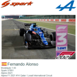 Modelauto 1:43 | Spark S7851 | Alpine A521 | Alpine F1 2021 #14 Qatar / Losail International Circuit Modelauto 1:43 | Spark S7851 | Alpine A521 | Alpine F1 2021 #14 Qatar / Losail International Circuit