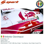 Modelauto 1:43 | Spark S5857 | Alfa Romeo C41 | Alfa Romeo F1 2021 #99 Abu Dhabi / Yas Marina / Abu Dhabi Grand Prix Modelauto 1:43 | Spark S5857 | Alfa Romeo C41 | Alfa Romeo F1 2021 #99 Abu Dhabi / Yas Marina / Abu Dhabi Grand Prix