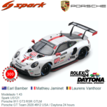 Modelauto 1:43 | Spark US121 | Porsche 911 GT3 RSR GTLM | Porsche GT Team 2020 #912 USA / Daytona 24 hours Modelauto 1:43 | Spark US121 | Porsche 911 GT3 RSR GTLM | Porsche GT Team 2020 #912 USA / Daytona 24 hours