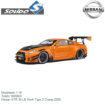 Modelauto 1:18 | Solido 1805803 | Nissan GTR 35 LB Work Type 2 Oranje 2020 Modelauto 1:18 | Solido 1805803 | Nissan GTR 35 LB Work Type 2 Oranje 2020