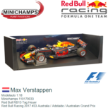 Modelauto 1:18 | Minichamps 110170033 | Red Bull RB13 Tag Heuer | Red Bull Racing 2017 #33 Australia / Adelaide / Australian Grand Prix Modelauto 1:18 | Minichamps 110170033 | Red Bull RB13 Tag Heuer | Red Bull Racing 2017 #33 Australia / Adelaide / Australian Grand Prix