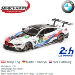 Modelauto 1:18 | Minichamps 155182981 | BMW M8 GTE | BMW Team Mtek 2018 #81 France / Le Mans 24 Hours Modelauto 1:18 | Minichamps 155182981 | BMW M8 GTE | BMW Team Mtek 2018 #81 France / Le Mans 24 Hours