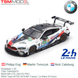 Modelauto 1:43 | TSM TSM430473 | BMW M8 GTE LMGTE-PRO | BMW Team MTEK 2019 #81 France / Le Mans 24 Hours Modelauto 1:43 | TSM TSM430473 | BMW M8 GTE LMGTE-PRO | BMW Team MTEK 2019 #81 France / Le Mans 24 Hours