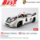 Modelauto 1:43 | Best BES09316 | Porsche 908/03 Martini 1971 #4 Germany / Nürburgring Modelauto 1:43 | Best BES09316 | Porsche 908/03 Martini 1971 #4 Germany / Nürburgring