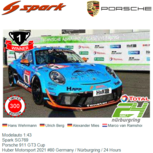 Modelauto 1:43 | Spark SG769 | Porsche 911 GT3 Cup | Huber Motorsport 2021 #80 Germany / Nürburgring / 24 Hours Modelauto 1:43 | Spark SG769 | Porsche 911 GT3 Cup | Huber Motorsport 2021 #80 Germany / Nürburgring / 24 Hours