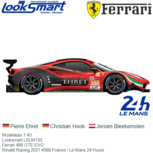 Modelauto 1:43 | Looksmart LSLM133 | Ferrari 488 GTE EVO | Rinaldi Racing 2021 #388 France / Le Mans 24 Hours Modelauto 1:43 | Looksmart LSLM133 | Ferrari 488 GTE EVO | Rinaldi Racing 2021 #388 France / Le Mans 24 Hours