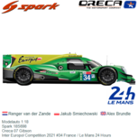Modelauto 1:18 | Spark 18S698 | Oreca 07 Gibson | Inter Europol Competition 2021 #34 France / Le Mans 24 Hours Modelauto 1:18 | Spark 18S698 | Oreca 07 Gibson | Inter Europol Competition 2021 #34 France / Le Mans 24 Hours