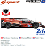 Modelauto 1:18 | Spark 18S697 | Oreca 07 Gibson | WRT 2021 #31 France / Le Mans 24 Hours Modelauto 1:18 | Spark 18S697 | Oreca 07 Gibson | WRT 2021 #31 France / Le Mans 24 Hours