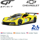 Modelauto 1:18 | GT Spirit GT878 | Chevrolet Corvette C8.R | Corvette Racing 2021 #63 France / Le Mans 24 Hours Modelauto 1:18 | GT Spirit GT878 | Chevrolet Corvette C8.R | Corvette Racing 2021 #63 France / Le Mans 24 Hours