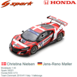 Modelauto 1:43 | Spark S6321 | Honda NSX GT3 | Team Denmark 2019 #11 Italy / Vallelunga Modelauto 1:43 | Spark S6321 | Honda NSX GT3 | Team Denmark 2019 #11 Italy / Vallelunga