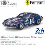 Modelauto 1:18 | Top Marques Collectibles TOP114H | Ferrari 365 GTB/4 Daytona | Marcel Mignot (priv Entr.) 1975 #48 France / Le Mans 24 Hours Modelauto 1:18 | Top Marques Collectibles TOP114H | Ferrari 365 GTB/4 Daytona | Marcel Mignot (priv Entr.) 1975 #48 France / Le Mans 24 Hours